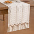 Summer 12x90 inch Socomi Boho Table Runner Macrame Farmhouse Woven Cotton Linen Rustic Coffee Table Runner with Tassels