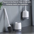 Lefree Silicone Toilet Brush and Holder, Bathroom Cleaner Brush Set, Non-Slip Handle with TPR Soft Bristle
