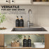 Set,16oz Pump,Countertop Hand and Dish Soap Dispenser Glass Bottles with Printed Labels, Bamboo Tray & Soap Dispensers