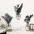 Zzbakress 3 Pcs Black Metal Flowers and Vases Wall Decoration - Minimalist Art Wall Sculpture for Living Room