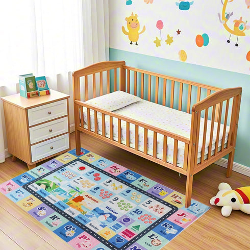 Room,Bedroom,Floor,Nursery(Blue,3'x5') Kids ABC Rug for Playroom, Classroom Alphabet Area Carpet Playmat,Washable