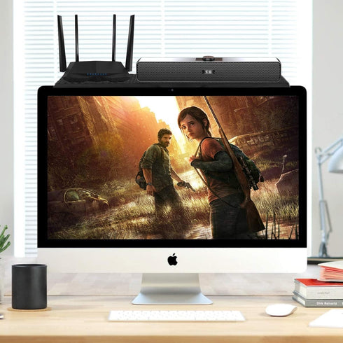 Bracwiser 24 inch No Drill TV Top Shelf Wide Monitor Top Mounting Bracket Platform Holds Speaker, AV Receiver, Media