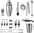 24-Piece Set,Perfect Soing Silver Cocktail Shaker Home Bartending Kit for Drink Mixing,Stainless Steel Bar Tools