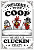Funny Chicken Coop Sign - Welcome To Our Coop Metal Poster, Tin Signs for Home, Farmhouse, Garden, Kitchen 8x12 Inch