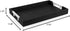 17.5"x12" Modern Elegant Black Rectangle Shagreen Faux Leather Decorative Tray Ottoman Coffee Table Perfume Living Room