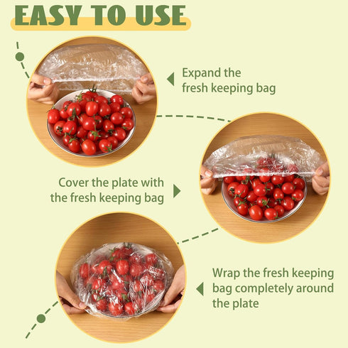 400 Pcs Plastic Food Storage Covers, Fresh Keeping Bags, Elastic Sealing Bowl Lids for Family Kitchen & Outdoor