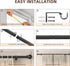 Black 5/8 inch Curtain Rods for Windows 32 to 48, Single Window Curtain Rod Set with Brackets