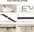 Black 5/8 inch Curtain Rods for Windows 48 to 84-93, Single Window Curtain Rod Set with Brackets