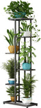 LINZINAR Plant Stand Indoor Outdoor Metal 6 Tier 7 Potted Multiple Flower