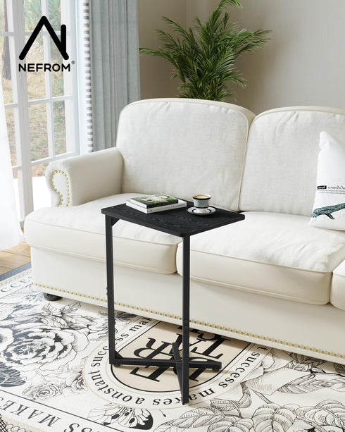 Generic Set 2, ET-X-BKW2 NEFROM C-Shaped End Tables, Sofa TV Trays of Small Couch Side Table for Living Room, Bedroom