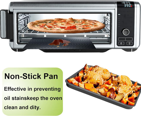 SP101 Fryer Oven Liners, 4 Pack Black 12"x12" Heat Resistant, Non-Stick Baking Mats Compatible with Ninja Foodi Air,