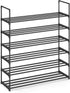 SONGMICS Shoe Rack, 6-Tier Shoe Organizer, Metal Storage Shelf, Upright or Upside