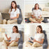 25''H Reading Pillow for Sitting in Bed Adult, Bed Pillow with Shredded Memory Foam, Pillow with Detachable Neck Roll