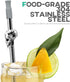 Homestia 10.5'' Stainless Steel Straw Set - 4 Food Grade Reusable Metal Drinking Straws with Cleaning Brush