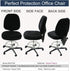 BUYUE Super Soft Velvet Task Office Chair Seat Cover, Washable Dustproof Slipcover Protectors (Black, Seat Cover Only)