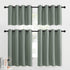 NICETOWN Blackout Tiers Valance Curtain, 2 Panels 52" x 30", Thermal Insulated Grommet, Greyish Green for Kitchen/Office