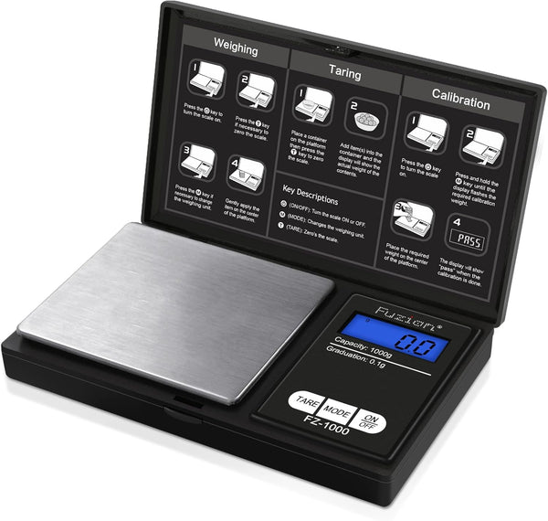 Fuzion Digital Pocket Gram Scale 1000g/0.1g, Small Digital Scales for Grams Ounces Grains, Portable Travel Food Scale