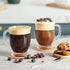 Set 4, 15 Oz Mfacoy Glass Coffee Mugs of Clear Large Coffee Mug With Handles for Hot Beverages, Clear Mugs for Tea