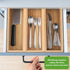 Kigley 8 Pieces Bamboo Drawer Organizer, Stackable Wooden Utensil Storage Box for Kitchen Drawers (12 x 3 x 2 Inch)
