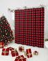 Vandarllin Extra Long Shower Curtain, 72x84 Inches, Washable Water Repellent Rustic Red Black Buffalo Check Plaid