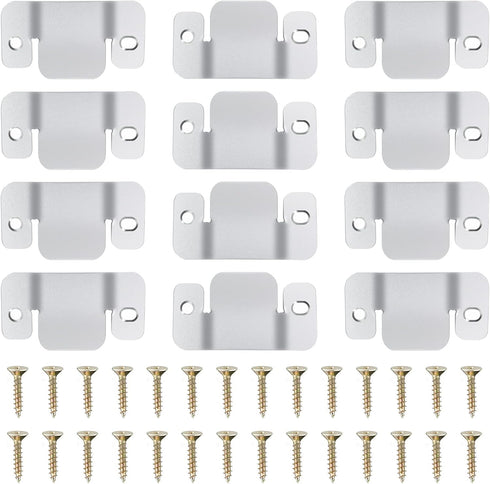 DEEPDREAM 12 Pcs Sectional Couch Connectors, Metal Clips with 28 Pcs Screws for Interlocking Furniture