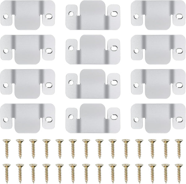 DEEPDREAM 12 Pcs Sectional Couch Connectors, Metal Clips with 28 Pcs Screws for Interlocking Furniture