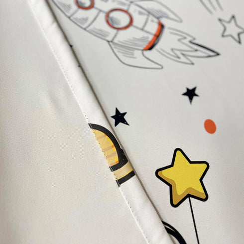 Grommet 1 W42 L84 Inch Cartoon Astronaut Semi Blackout Curtains for Kids Room Nursery Space Planets Patterns Printed