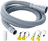 5 Feet Washing Machine Drain Hose, Flexible Washer Drain Hose Extension, Universal Dishwasher Kits with 1 Hose 4 Clamps