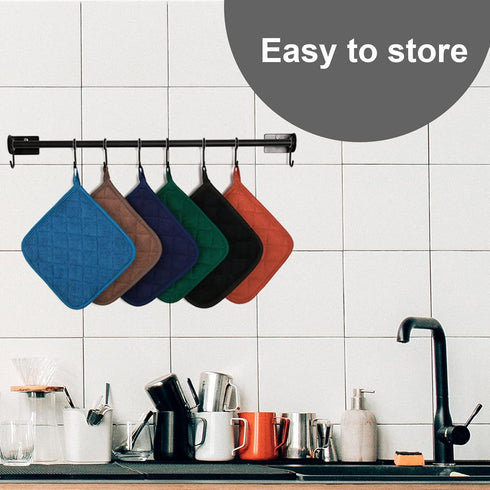 Joyhalo 6 Pack Pot Holders, Heat Resistant Terry Cloth Hot Pads for Kitchen Cooking & Baking