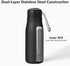 Hydro Insulated Thermal Flask Water Bottle 350ml, Midnight Black, Stainless Steel, Reusable for Hot or Cold Drinks