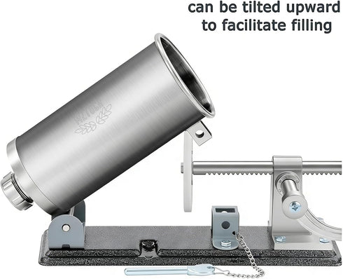 MZTOGR 2.5LBS 8 Sausage Stuffer, Stainless Steel Horizontal Sausage Maker, Homemade Manual Meat Filling Kitchen Machine