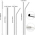 Hypermotion Stainless Steel Straw - Food Grade Reusable Metal Drinking Straw Set with Cleaning Brushes