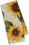 Design Imports Rustic Sunflowers Table Linens, Set of 2 Dishtowels, 18-Inch by 28-Inch Rustic Sunflowers Printed