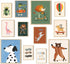 Aroutde 12Pcs Cartoon Animal Canvas Wall Decor Nursery Room Playful Animals Prints Modern