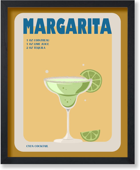 Poster Master Margarita Poster: Retro Cocktail Recipe Print for Aesthetic Kitchen or Restaurant Decor