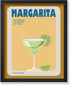 Poster Master Margarita Poster: Retro Cocktail Recipe Print for Aesthetic Kitchen or Restaurant Decor