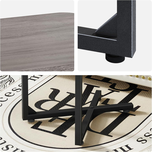 NEFROM ET-X-GY1 C-Shaped End Table, Small Couch Side Table, Sofa TV Tray Table for Living Room, Bedroom, Bedside