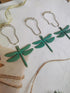 Decorative Antique Green Dragonfly Shower Curtain Hooks - Rust Proof Rings for Natural Forest Garden Bathroom Decor
