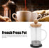 Premium French Press Coffee Brewer Pot, Heat Resistant High Borosilicate Glass, Bamboo Design for Home and Office