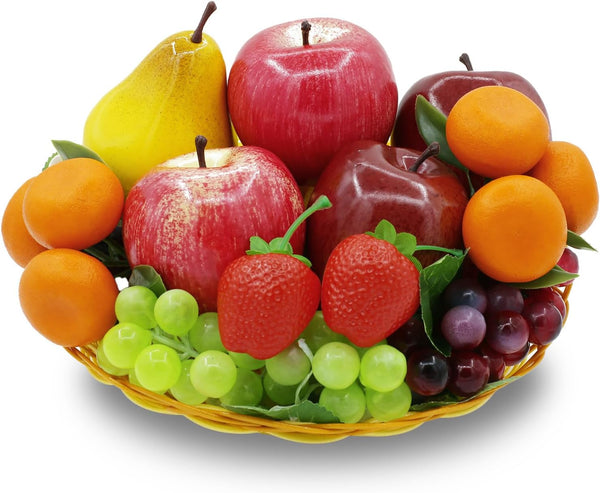 15 Fake Fruit,Artificial Fruits for Decoration Lifelike Realistic Faux Fruit Decorative Fruit