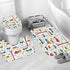 GRIEKOWE 4 Sets, Bulldozer Set, 72x72in Pcs Excavator Kids Shower Curtain Tractor Machinery Trucks, Construction