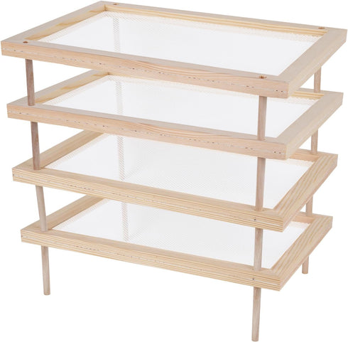 YiePhiot Herb Drying Rack, Wooden Herb Drying Rack, Herb Drying Storage with 2