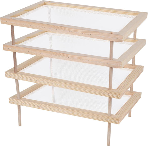 YiePhiot Herb Drying Rack, Wooden Herb Drying Rack, Herb Drying Storage with 2