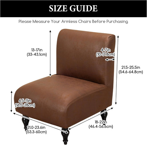 Armless Armless FUANGUI Accent Chair Cover Slipcover, Stretch Spandex Chair Covers for Living Room Removable Washable