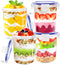 Szsrcywd 4 Pcs Overnight Oats Containers with Lids,16 oz Plastic Oatmeal Prep