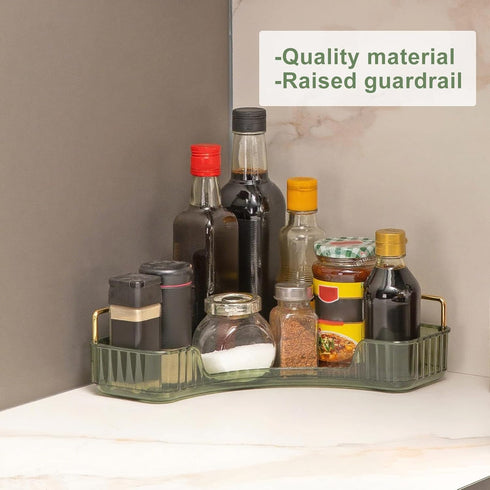 Countertop Counter, 1 INVSSENE Corner Bathroom Organizer, Vanity Organizer Trays for Makeup Organizers, Perfume Tray