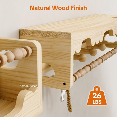 Wall,3 Pack Nursery Shelves for Pine Wood Nursery Floating Book Shelves,Scalloped Floating Shelves for Living Room