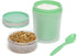 Goodful Double Wall Insulated Yogurt Container - Leak Proof Snack Container with Reusable Spoon, 14-Ounce, Green