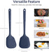 600? Heat Resistant Silicone Turner: U-Taste 13.6in Solid Kitchen Spatula Flipper, BPA Free Flexible & Thin Seamless Cooking Utensil for Flipping Egg, Pancake in Nonstick Cookware(Midnight Blue) by U-Taste