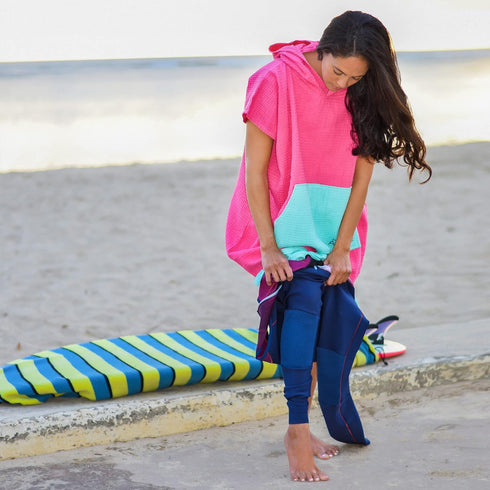 Sea Aloha 100% Surf Poncho for Women - Hooded Towel for Adults - Cotton Beach Changing Cover-Up for Surf, Beach, Pool